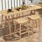 Costway 1/2/4 PCS 29" Teak Wood Bar Stool with Footrest & Saddle Seat Boho Bar Height Stool